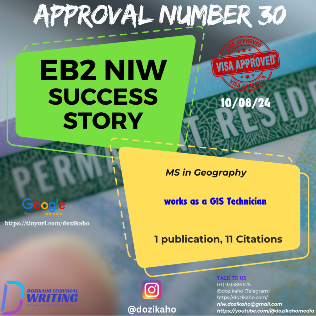 GIS Technician gets approved for EB2 NIW